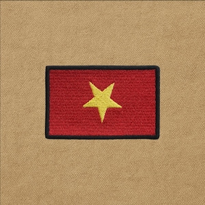 Écusson drapeau vietnamien Étoile vietnamienne brodée thermocollant insigne emblème national de la guerre appliqué pour sacs à dos et équipement militaire, uniformes, vêtements