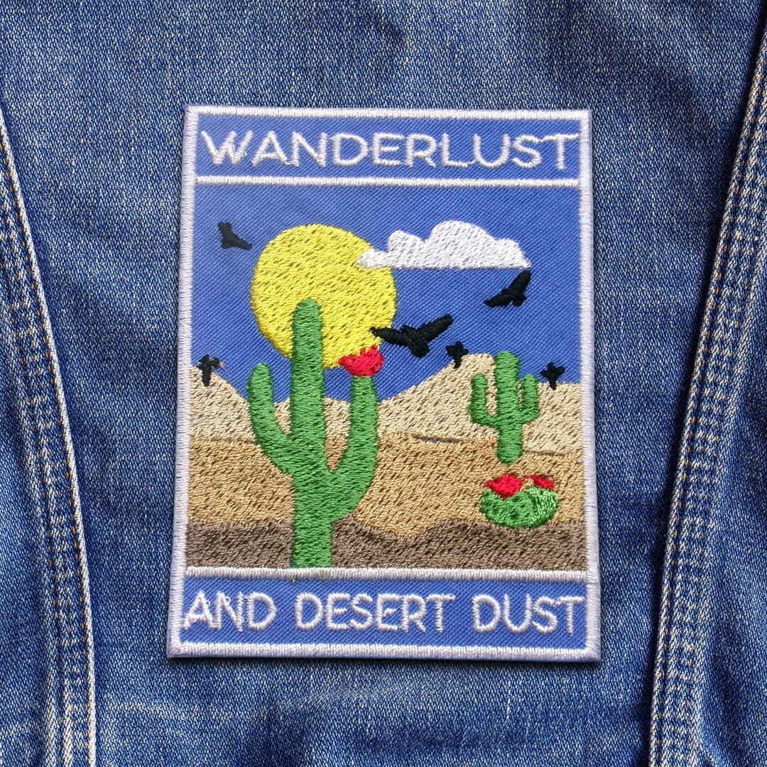 Wanderlust & Desert Dust Patch Embroidered Iron-on Applique for ...