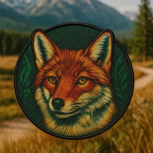 Coyote Patch/Iron-on Patch/Wild Animal Badge/Nature Gift/National Parks/Embroidered Sew-On Applique for Clothing Vest/Jacket Hats Backpack
