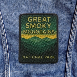 Iron-On Great Smoky Mountains Park Patch/Nature Patch/Nature Badge/Sew-On Applique for Vest & Backpack/Hat Patch/Hiking Patch/Souvenir Patch