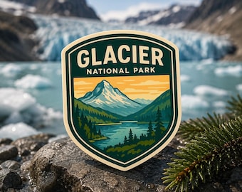 Glacier Park Decal/Waterproof Vinyl Decal Sticker/UV Resistant Decal/Sticker Decal/Vinyl Nature Decal/Car Window/Truck Bumper/Souvenir Gift