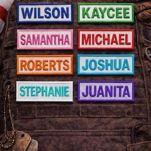 Custom Name Patch Versatile "YOUR NAME" Personalized Name Tag Embroidered Iron-on/Sew-on Applique Uniform Clothing Jacket Vest Costume Badge