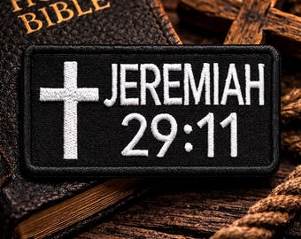 Jeremiah 29:11 Bible Verse Patch/Iron-On Patch/Christian Bikers/Religious Faith Gift/Embroidered Sew-On Applique for Clothing Vest/Jacket