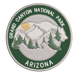 Grand Canyon Park Patch Embroidered Iron-On Applique for Backpacks & Jackets, Mountain Patch, Nature Badge, Wildlife Patch, Arizona Patch