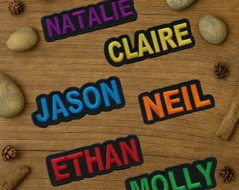 Personalized Name Patch Embroidered, Custom Text Patches Embroidered, Sew On/Iron On Patch Applique for Clothes Hats Backpacks