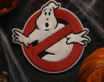 Ghostbusters No Ghosts Logo Embroidered Iron On Patch, GHOSTBUSTERS Sew On Applique, Halloween Costume Patch, Cosplay Patch, Uniform Patch
