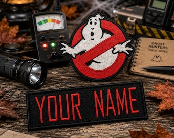 Ghostbusters YOUTH Kids Custom Name Patch Iron On Patch Flight Suit Costume