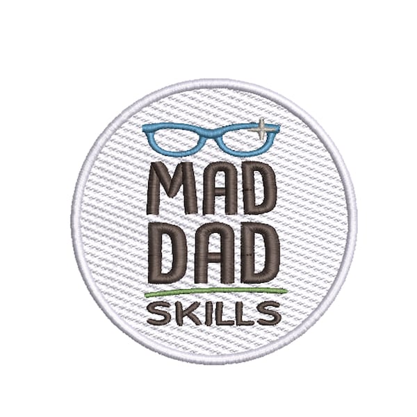 Mad Dad Skills Patch Embroidered Iron-on/Sew-on Applique Vest Jacket Clothing Dresses Backpack Jeans Bag Holiday Grill Camping Fishing Gift