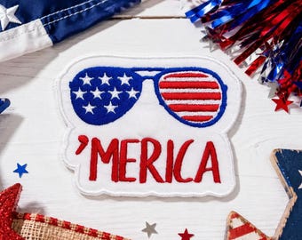 Aplique de patch vermelho, branco e azul: Bandeira americana patriótica feita por veteranos, bordado durável (para costurar ou passar a ferro, em jaquetas ou mochilas)