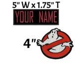 Set of Custom Ghostbusters NAME Tag No Ghost Logo Iron on PATCH Halloween Costume Embroidered Applique Ghost Buster Uniform