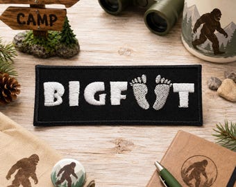 Bigfoot Patch/Iron-On Patch/Text Words/Sasquatch Cryptid/Paranormal Badge/Embroidered Sew-On Applique for Clothing Vest/Jacket Hats Backpack