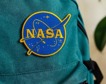 NASA Logo Patch Gestickt Bügelbild Space Patch für Jacken & Rucksäcke, Wissenschaft Abzeichen, Astronaut Patch, Sterne Planeten Sonnensystem
