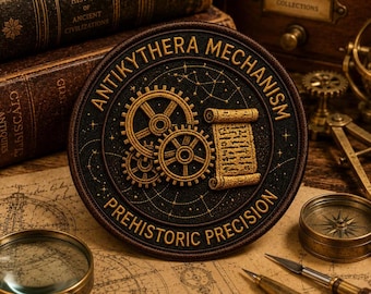 Antikythera Mechanism Patch/Iron-On Patch/Prehistoric Precision/Ancient Technology/Sew-On Applique for Clothing Vest/Jacket Hat Backpack