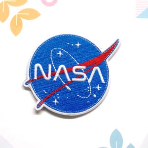Toppa con logo NASA, ricamata, termoadesiva, per giacche e zaini, distintivo scientifico, toppa astronauta, stelle, pianeti, sistema solare