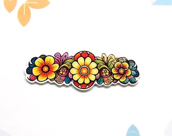 Beautiful Daisy Flower Sticker, Vinyl Stickers Decals, Colorful Wildflower Sticker, Floral Bouquet Decal - Car Truck Window Bumper Graphics