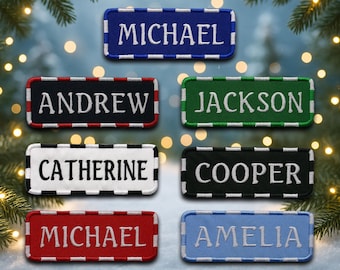 Christmas Custom Name Patch Embroidered, Colorful Custom Name Patches, Sew On/Iron On Patches for Clothes Jackets Backpacks, Personalized