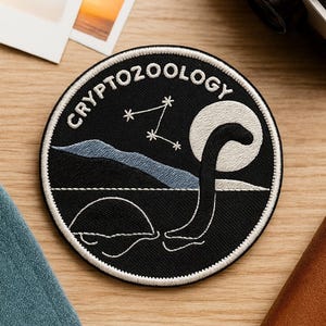Loch Ness Monster Patch Embroidered Iron-On Applique Clothing, Cryptid Badge, Supernatural Patch, Cryptozoologist Patch, Legendary Creature