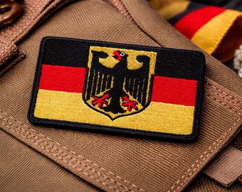 Akachafactory Aufnäher – Flagge Deutschland DDR, 5x8 Cm, Aufbügelbar