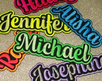 Custom Name Patch Embroidered, Colorful Custom Name Patches, Sew On/Iron On Patches for Clothes Jackets Backpacks, Personalized Patches