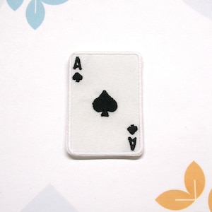 Écusson As de pique, écusson thermocollant brodé Poker Card pour vestes et gilets, écusson de carte à jouer, écusson de joueur, écusson de carte de casino, motard