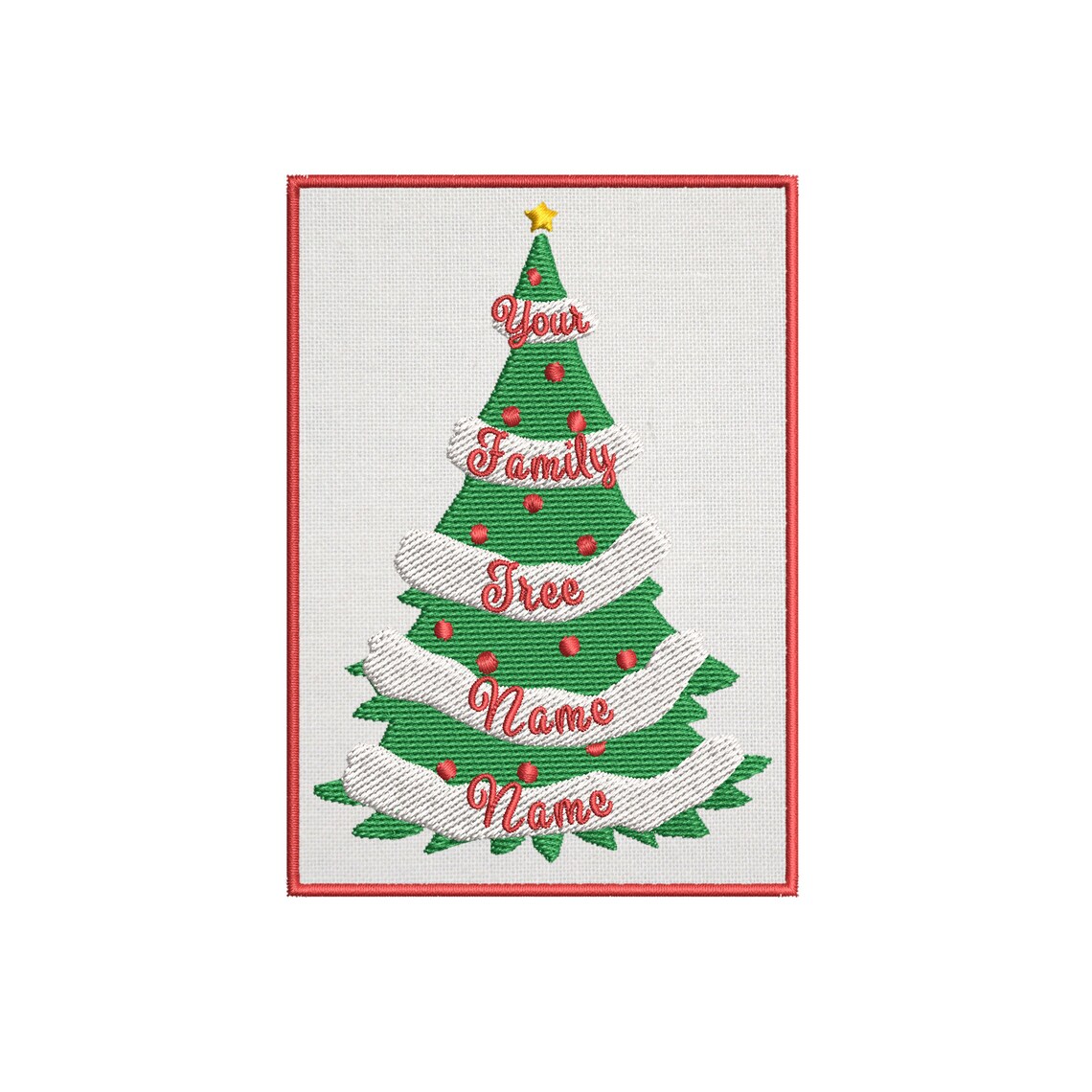 Custom Holiday Christmas Tree Embroidered Patch Personalized Etsy