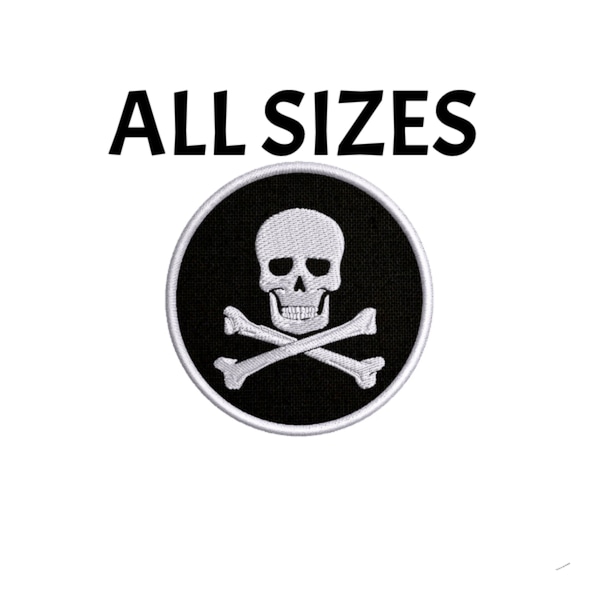 Skeleton Skull & Bones Jolly Roger Pirate Flag Patch Embroidered DIY Iron-On Applique Vest Jacket Jeans Clothing Backpack, Cool Fun Punk