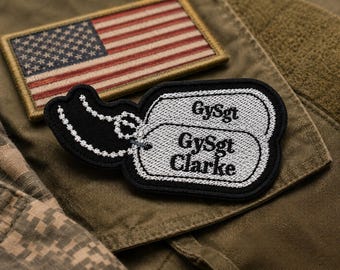 Patch de identificação militar personalizado com nome: Aplique termocolante bordado personalizado (feito por veterano, costura durável, artesanato dos EUA)