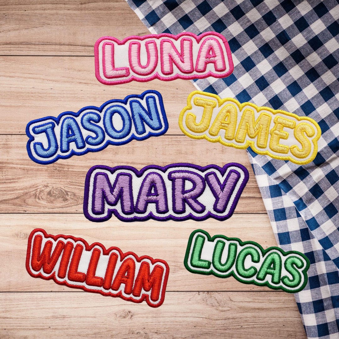 Custom Embroidered Name Patch – Personalized Text Patches | Colorful ...