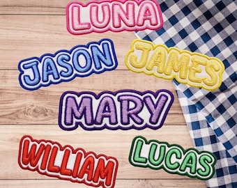 Custom Embroidered Name Patch – Personalized Text Patches | Colorful Name Patch Iron-On, Sew-On, Hook & Loop | For Clothes, Uniforms, Bags