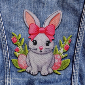 Rabbit Patch/Iron-on Wild Animal Badge/Decorative Patch/Nature Lover Gift/DIY Embroidery/Wildlife Patch/Wild Animal Patch/Bunny/Hare/Easter
