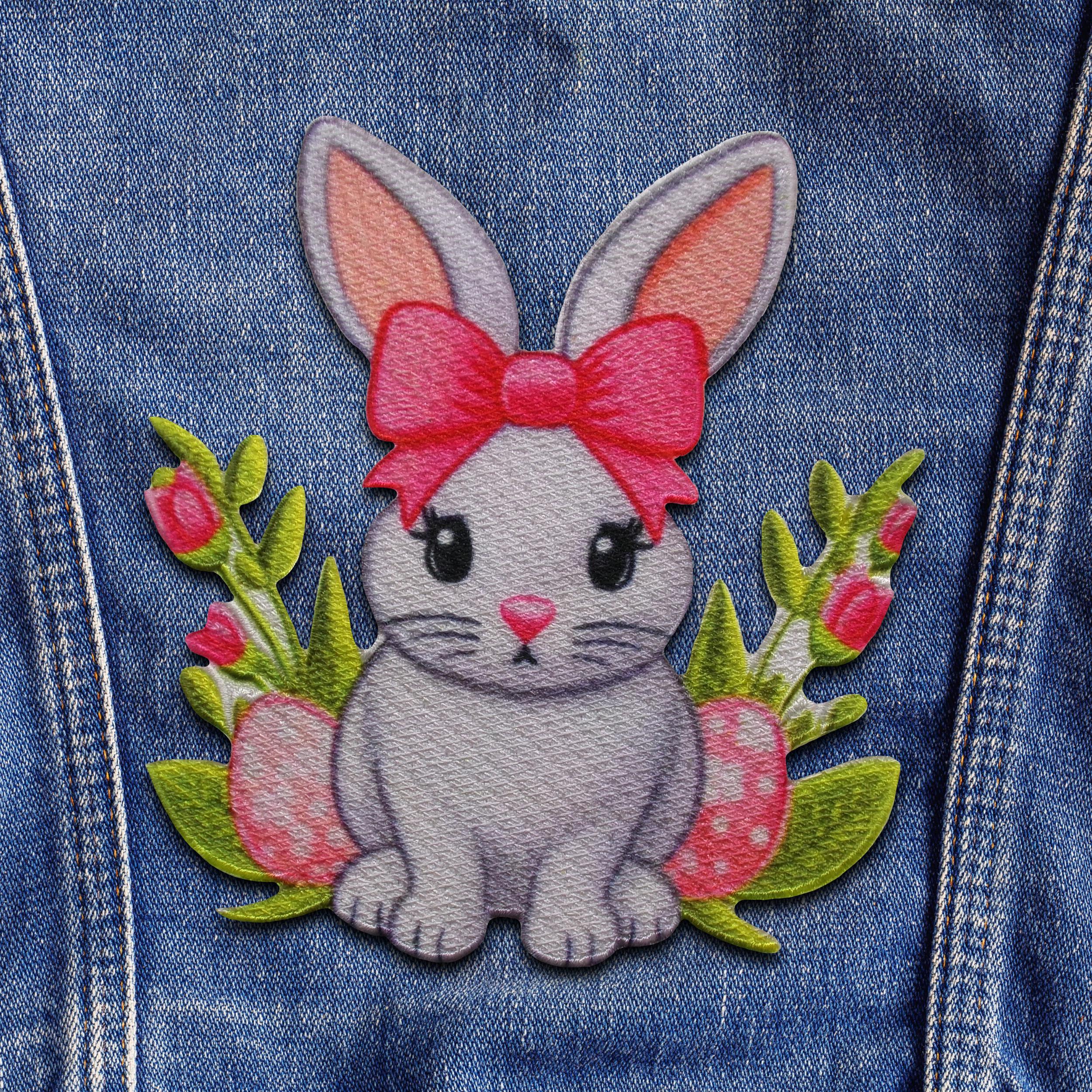 Rabbit Patch/Iron-on Wild Animal Badge/Decorative Patch/Nature Lover Gift/DIY Embroidery/Wildlife Patch/Wild Animal Patch/Bunny/Hare/Easter