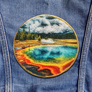 Naszywka Yellowstone/Naszywka do prasowania/Park Narodowy/Pamiątka/Odznaka przyrodnicza/Aplikacja do naszycia na odzież, kamizelkę/kurtkę, czapkę, plecak