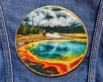 Yellowstone Patch/Iron-On Patch/National Park/Souvenir Gift/Nature Badge/Sew-On Applique for Clothing Vest/Jacket Hats Backpacks