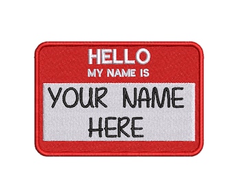 Custom "Hello My Name Is" Patch Personalized Embroidered DIY Iron-on/Sew-on Applique Vest Clothing Backpack Jeans Denim Costume Uniform Gift