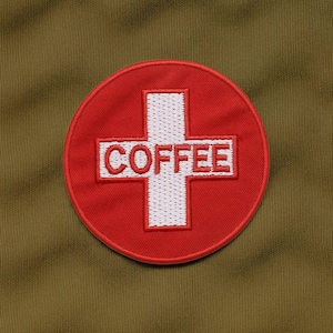 Coffee Logo Patch/Iron-On Patch/Military Patch/Breakfast Fuel/Funny Patch/Embroidered Sew-on Applique for Vest/Jacket, Clothing, Backpack