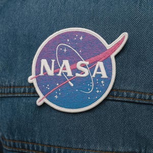 NASA Logo Patch Embroidered Iron-On Applique Space Patch for Jackets & Backpacks, Science Badge, Astronaut Patch, Stars Planets Solar System