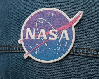 NASA Logo Patch Gestickt Bügelbild Space Patch für Jacken & Rucksäcke, Wissenschaft Abzeichen, Astronaut Patch, Sterne Planeten Sonnensystem