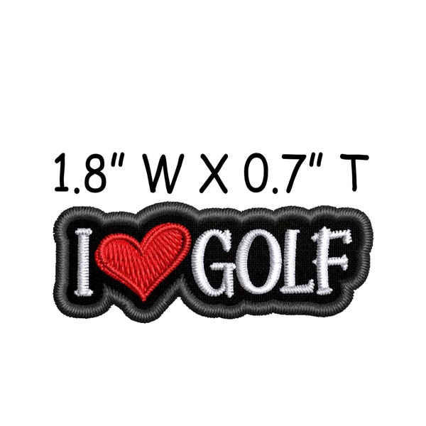 I Love Golf Patch Iron-on Embroidered DIY Applique Backpack Clothing Bag Jacket Hat Bag, Professional Sports, Golf Clubs, Country Club