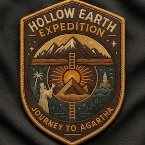 Hollow Earth Expedition Patch/Xfiles Patch/UFO Patch/Area-51 Patch/Iron On Patch/Paranormal Patch/Sew-On Applique/Journey to Agartha Patch