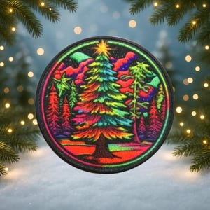 Iron-on Christmas Tree Patch/Christmas Gifts/Sew-On Applique for Clothing & Stocking/Santa Patch/Elf Patch/North Pole/Stocking Decor/Kids