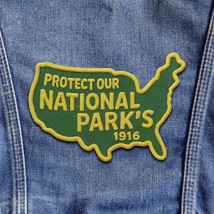 Support Our National Parks - Embroidered Iron-On Patch - Travel, Visit, Camp, Hike, Explore, Love - United States of America - USA - 1916
