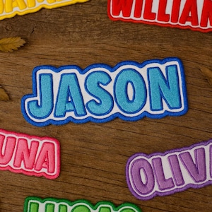 Custom Embroidered Name Patch – Personalized Text Patches | Colorful Name Patch Iron-On, Sew-On, Hook & Loop | For Clothes, Uniforms, Bags