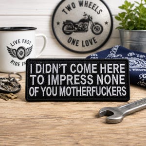 I Didn’t Come Here to Impress None of You Patch/Iron-On Patch/Funny & Sarcastic Biker Humor/Embroidered Sew-On Applique for Clothing Vest