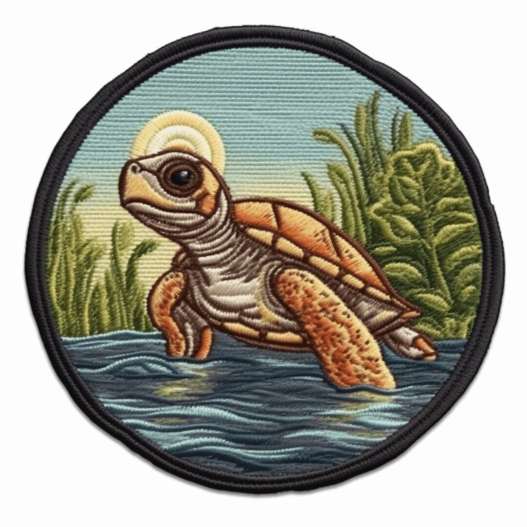 Baby Turtle Patch Iron-on/sew-on Applique for Backpack Clothing Vest ...