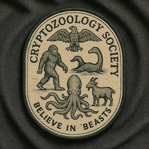 Cryptozoology Society Patch/Iron-On Patch/Paranormal Gift/Unlock the Mind/Cryptid Badge/Government Secrets & Cover Ups/Sew-On Applique