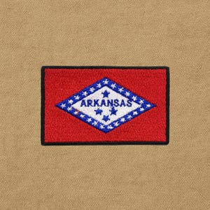 Arkansas State Flag Patch Embroidered Iron-on Patch Emblem Applique Badge for Backpacks & Jackets, and Clothing, Flag Gifts, US State Flags