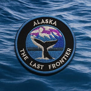 Alaska The Last Frontier Patch/Iron-on Patch/Nature Badge/Wild Animals/Sew-on Applique for Clothing Vest/Jacket Hats Backpack Gear
