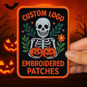 Personalized Logo Patch, Custom Embroidered Logo Patches, Sew/Iron on / Hook & Loop Patch Applique for Clothes Backpacks, Halloween Patches