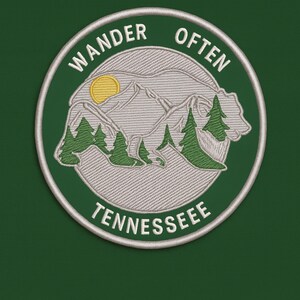Bear Sightings Patch/Iron-On Patch/Tennessee Souvenir/Nature Animal Badge/Embroidered Sew-On Applique for Clothing Vest/Jacket Hat Backpack