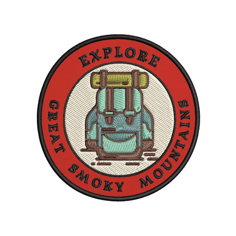 Vacation Tourist Souvenir Wildlife Adventure IronSewn Great Smoky Mountains Backpack Embroidered 3.5 Patch Explore More